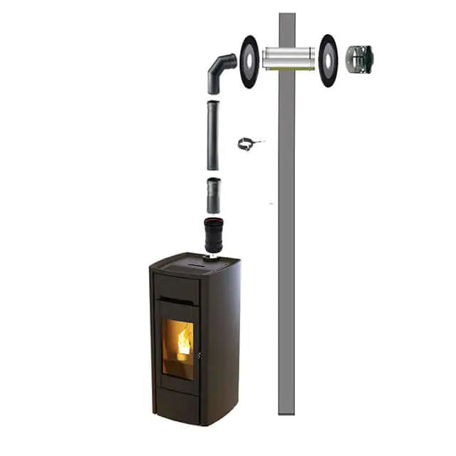 Pellet Kachel Verse Lucht Inlaat Kit 5 Inch Buiten Koude Lucht Kit met Pellet Kachel Verse Lucht Inlaat Kit 5 Inch Buiten Koude Lucht Kit met