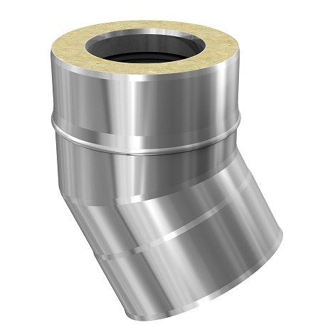 Dubbelwandige bocht 30° voor pelletkachel rookgas