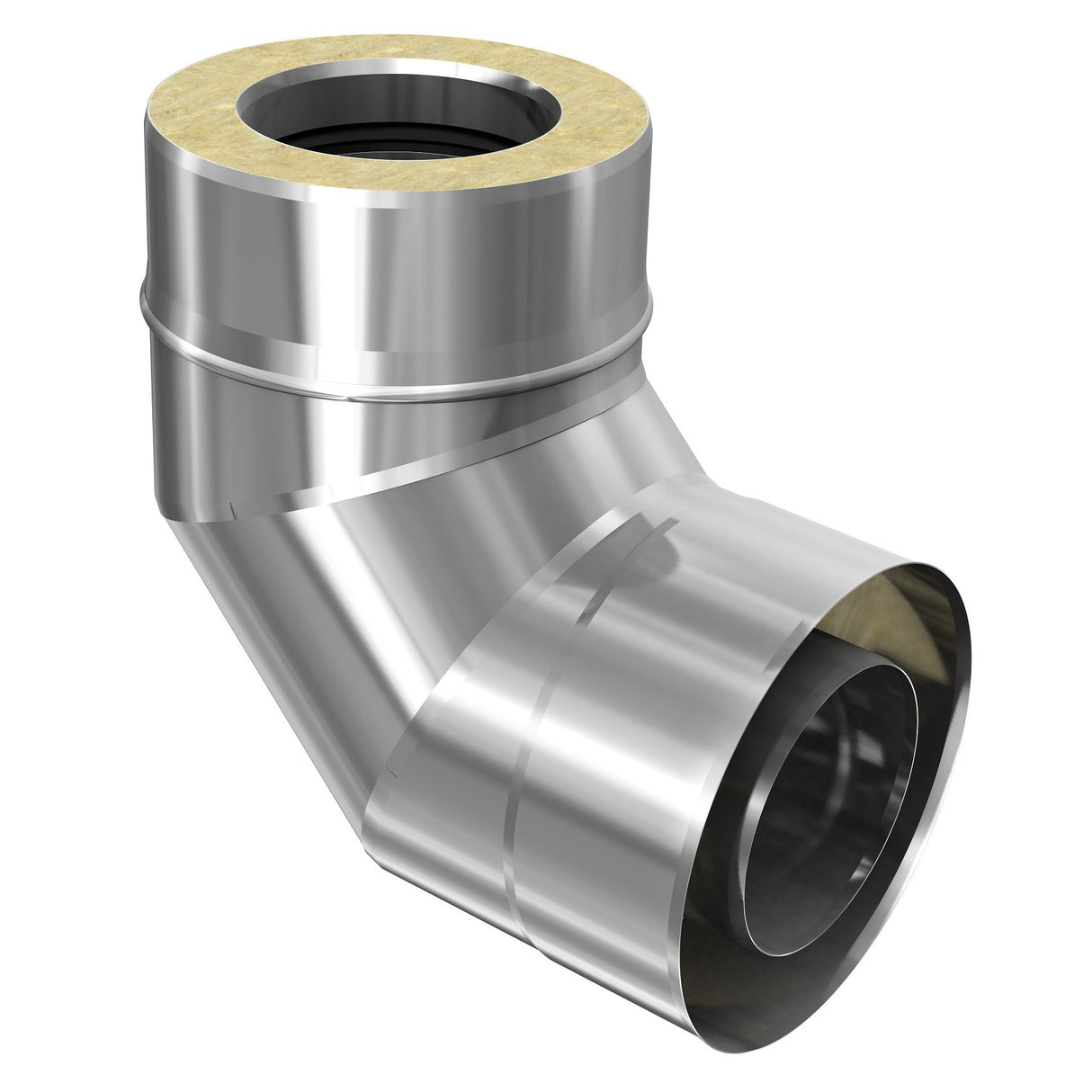 Darco dubbelwandige RVS bocht 90 graden Ø80-140mm