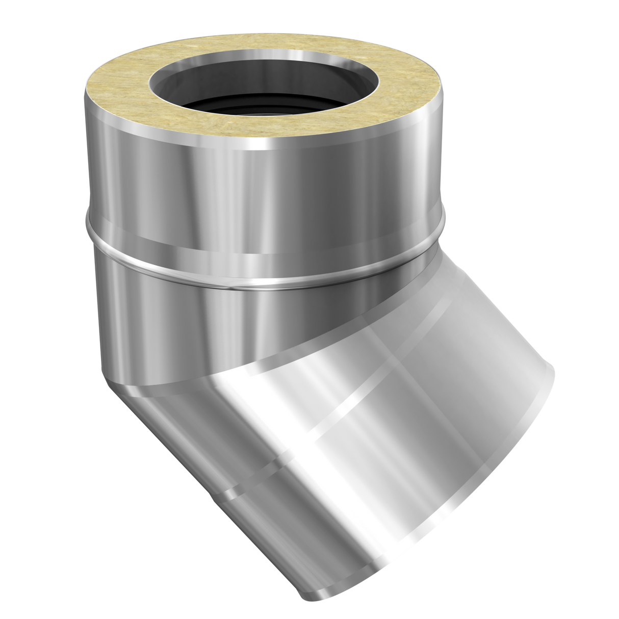 Bocht 45° rookgaskanaal Darco voor pelletkachel