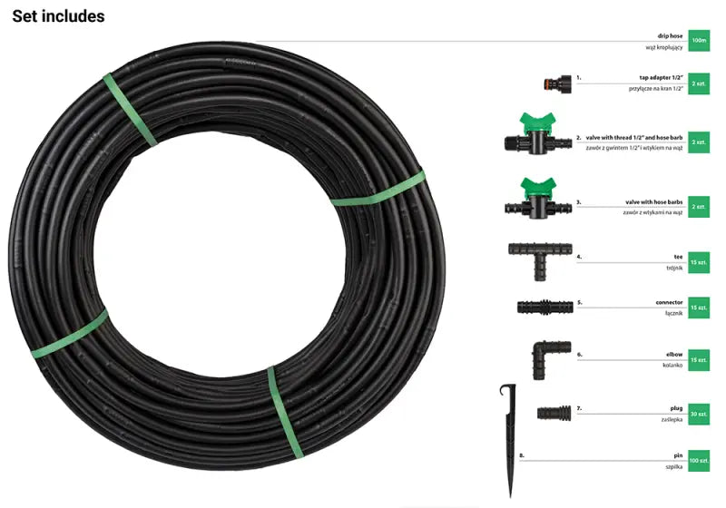 Tuinirrigatiesysteem - Bradas Drip Hose Set