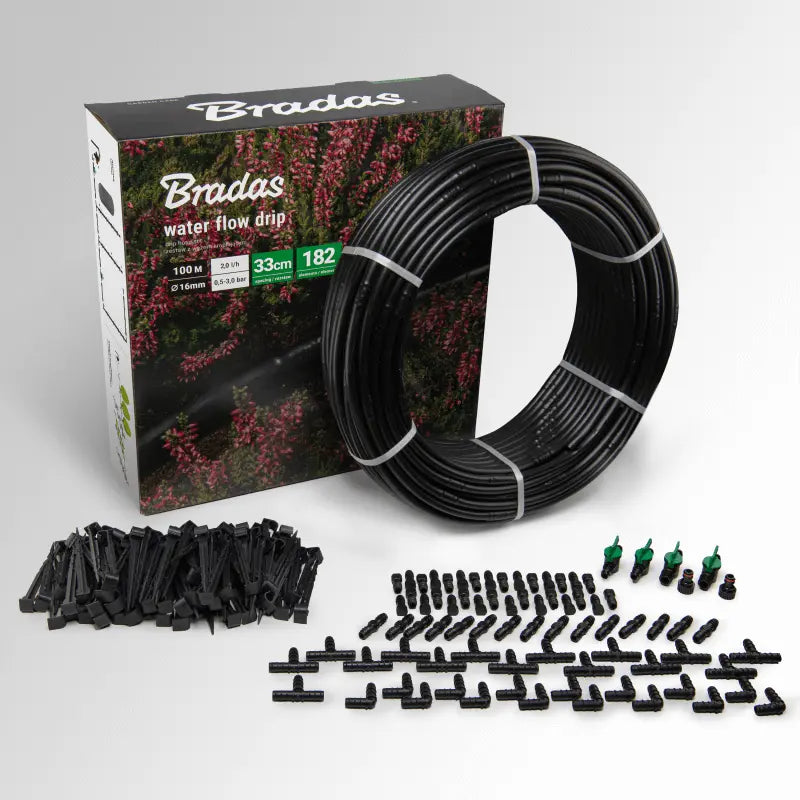 Complete tuinirrigatieset met druppelslang en accessoires