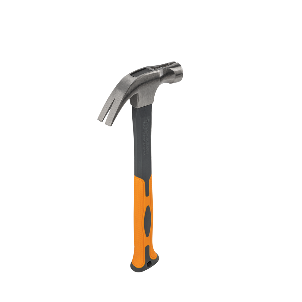 Ergonomische Bradas klauwhamer 450g met magnetische spijkerhouder, ideaal voor timmerwerk.