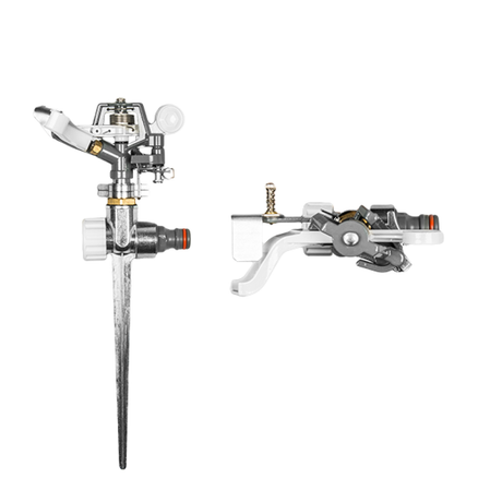 Bradas WHITE LINE pulserende sectorsproeier met metalen grondpin voor 539 m² beregening