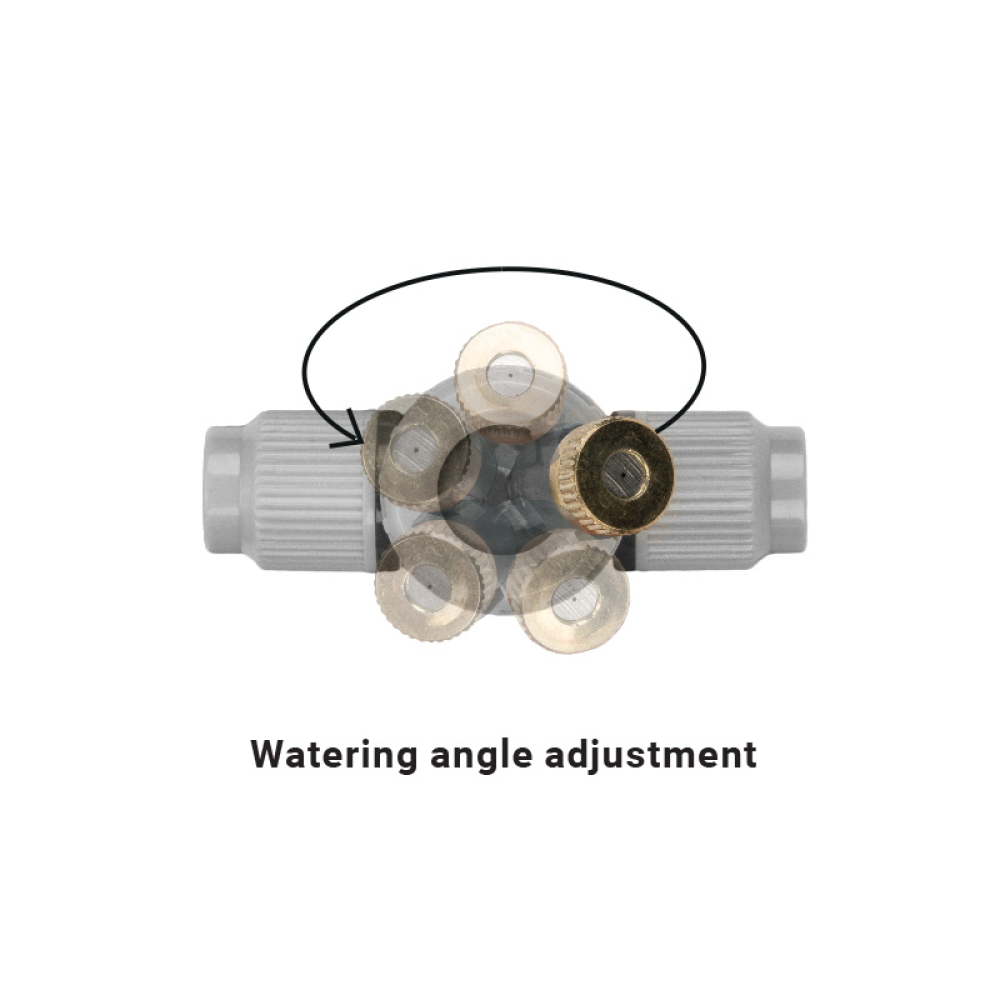 Complete set met slang, sproeiers en bevestiging