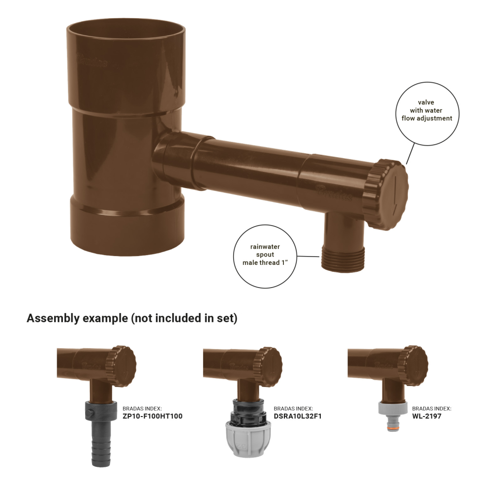 Bradas regentonvuller in bruine uitvoering (Pantone 476C)