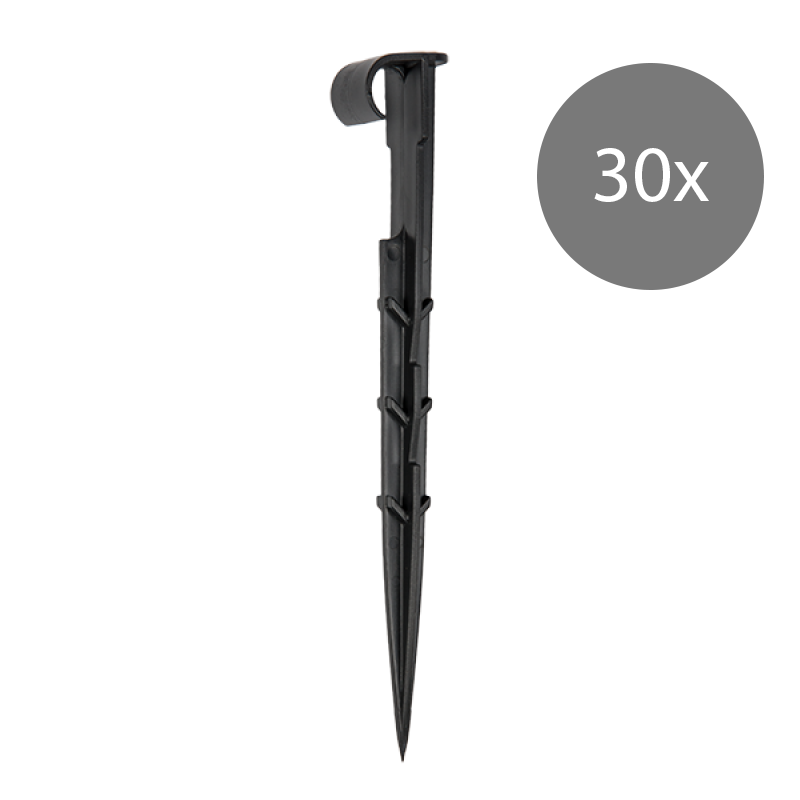 Bradas buisklem - grondklem voor 16mm Slang - Lengte 18cm - 30 stuks