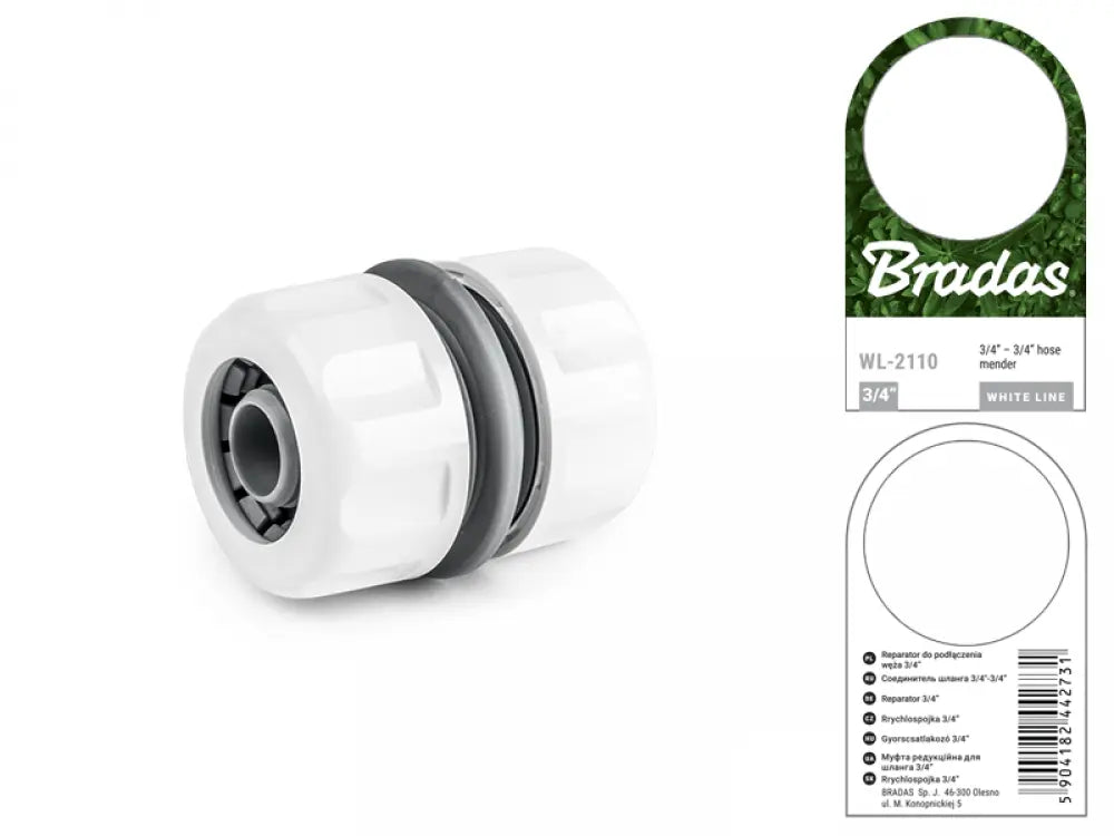 Detail van de Bradas WHITE LINE 19 mm (3/4") Slanghersteller.
