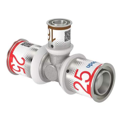 Uponor T-stuk verlopend geschikt voor CV en drinkwaterinstallaties