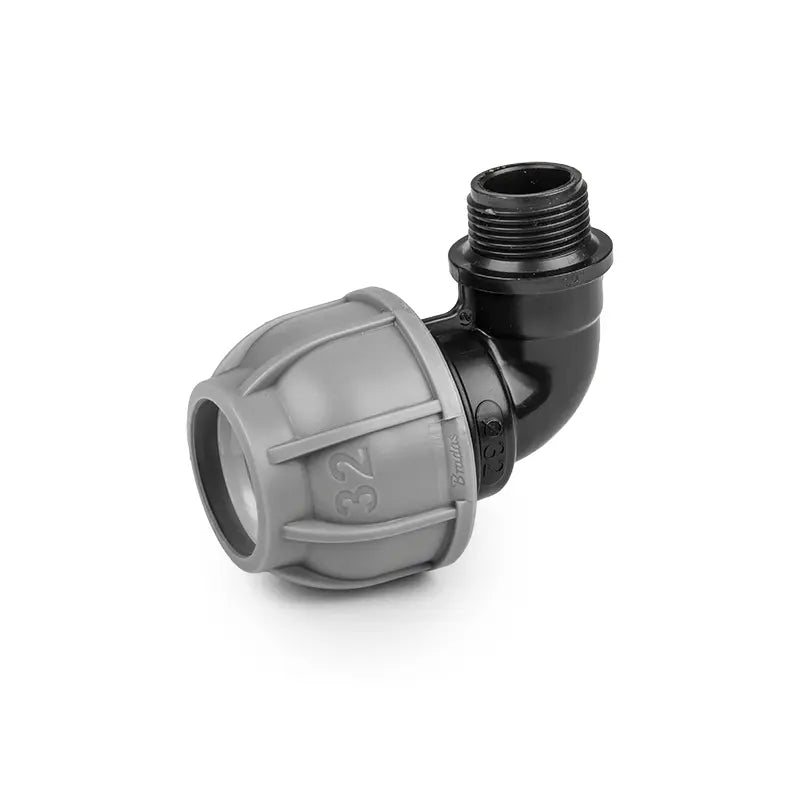 Bradas PN10 Bocht 20mm / 1/2" Mannelijk voor PE-buizen | Installatie-shop.nl