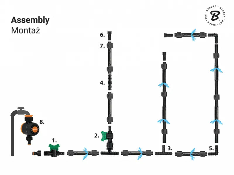 Complete 16mm druppelslang set zonder timer voor tuinbewatering