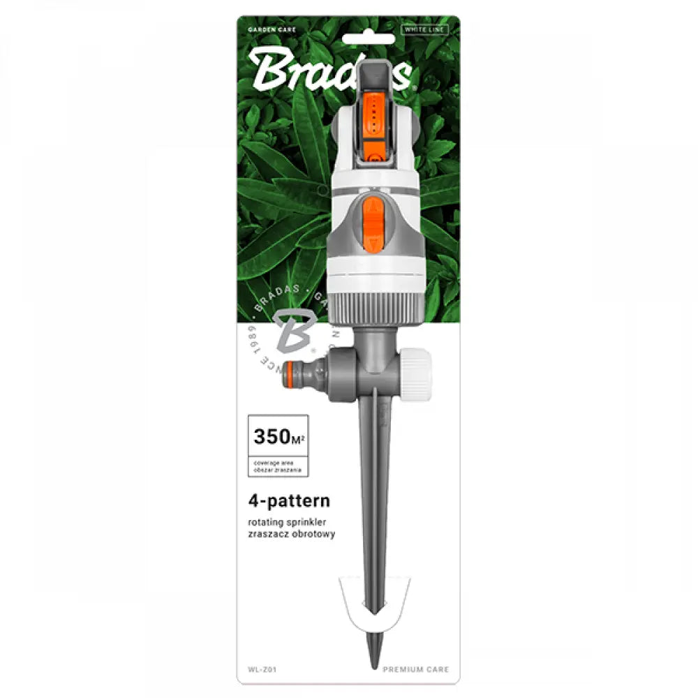 Detail van Bradas WHITE LINE Sectorsproeier met tab-schakelaar voor part-circle of 360° sproeidekking.