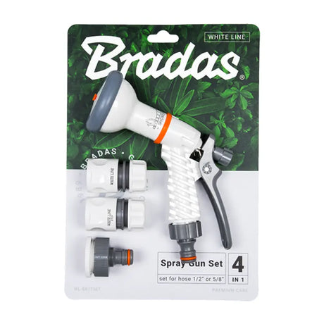 Bradas WHITE LINE Spuitpistool Set – 4 sproeipatronen, Verwijderbare Kop, hoogwaardig ABS Bradas