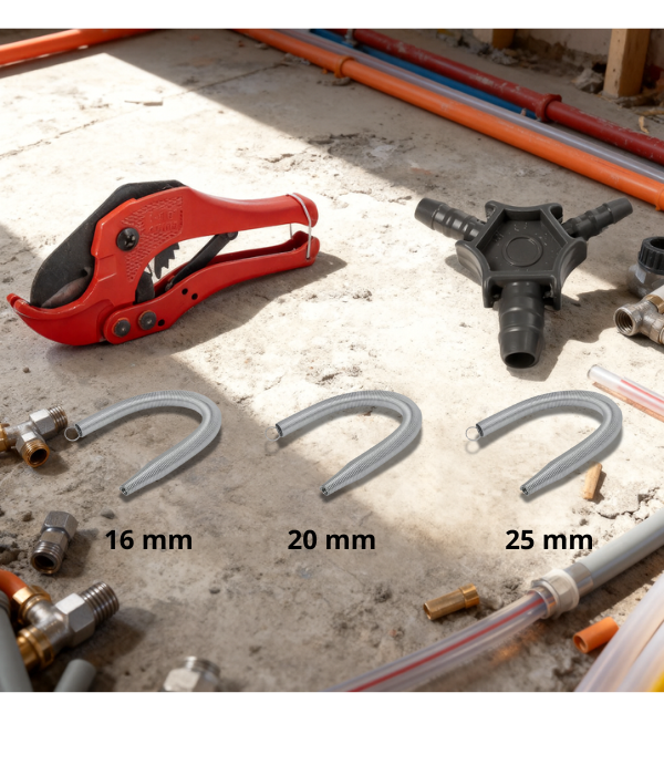 PEX montageset met knipper, kalibrator en buigveren