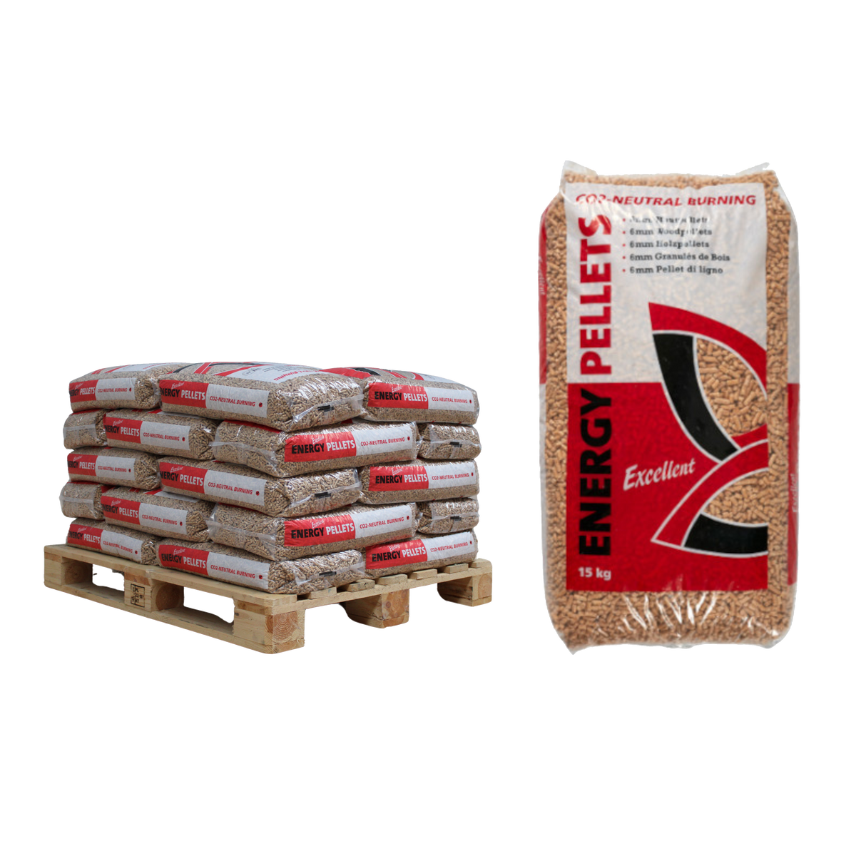 Halve pallet Energy Pellets Excellent met 33 zakken