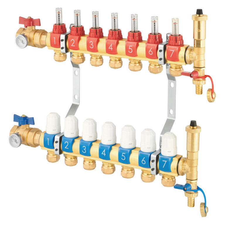Diamond vloerverwarming verdeler met 8 groepen