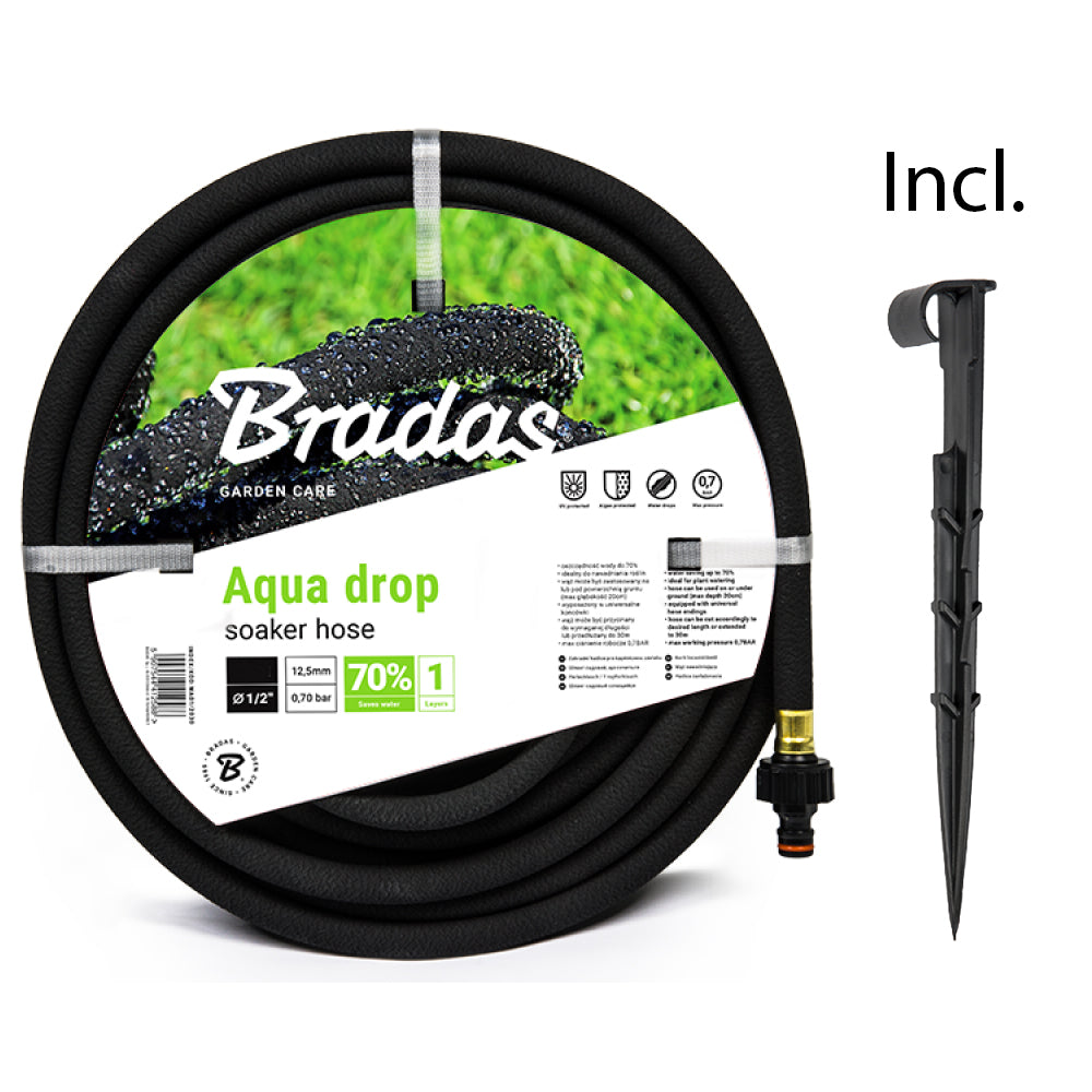 Bradas Bewateringsslang - Zweetslang 13 mm (1/2") inclusief grondpennen