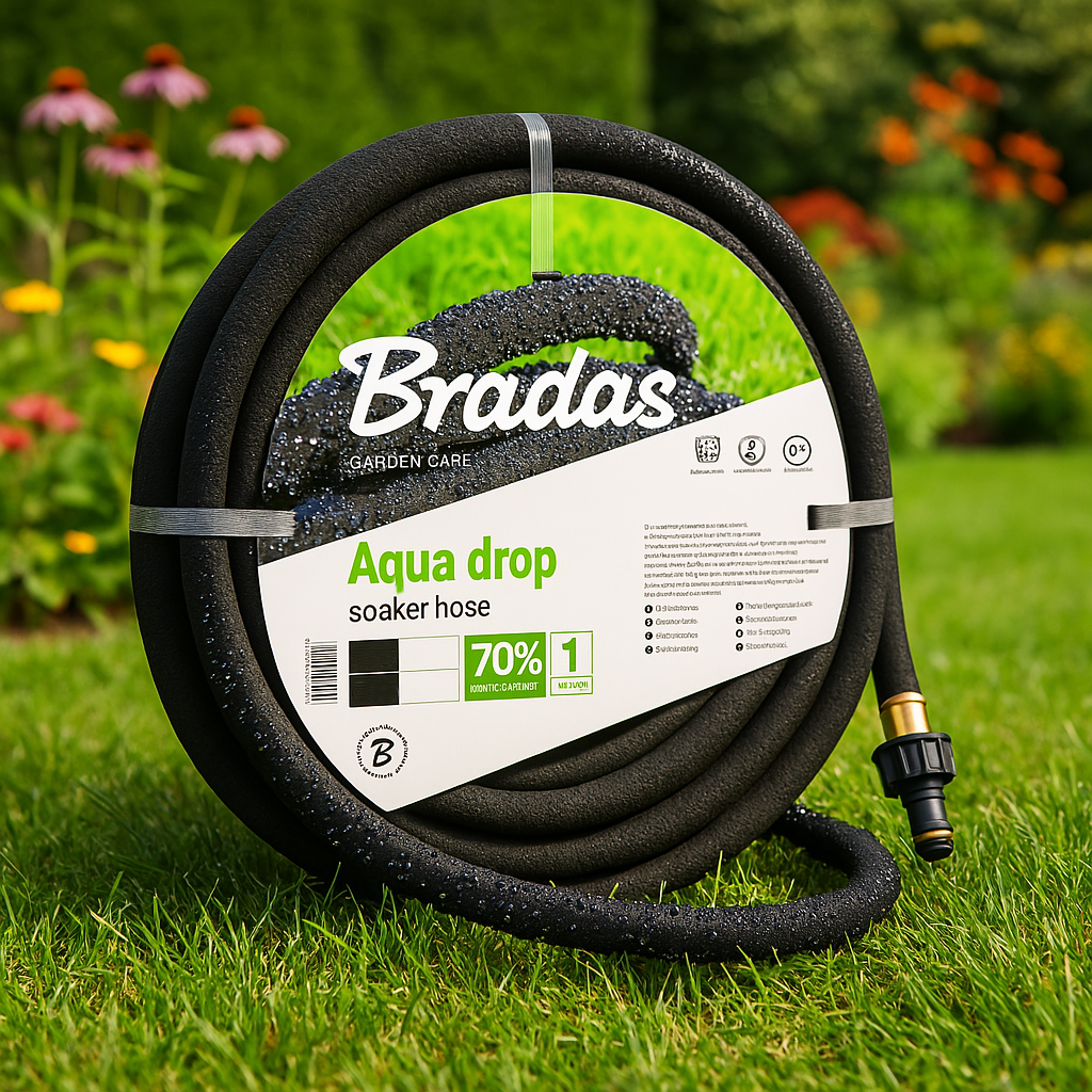 Bradas soaker hose met drukregelaar en UV-bestendig rubber