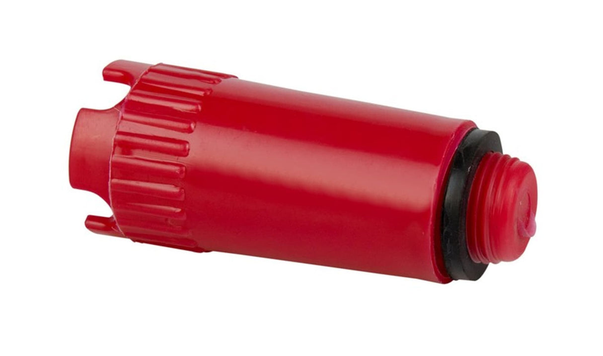 Afbeelding van de Diamond afpersplug voor dichtheidstest 1/2" 80 mm in het rood, ontworpen voor lekkagetests.