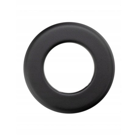 Detail van ronde zwarte afdekrozet 80 mm