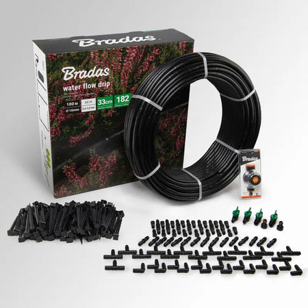 Bradas Druppelslang set met Timer en accessoires - 100m Bradas