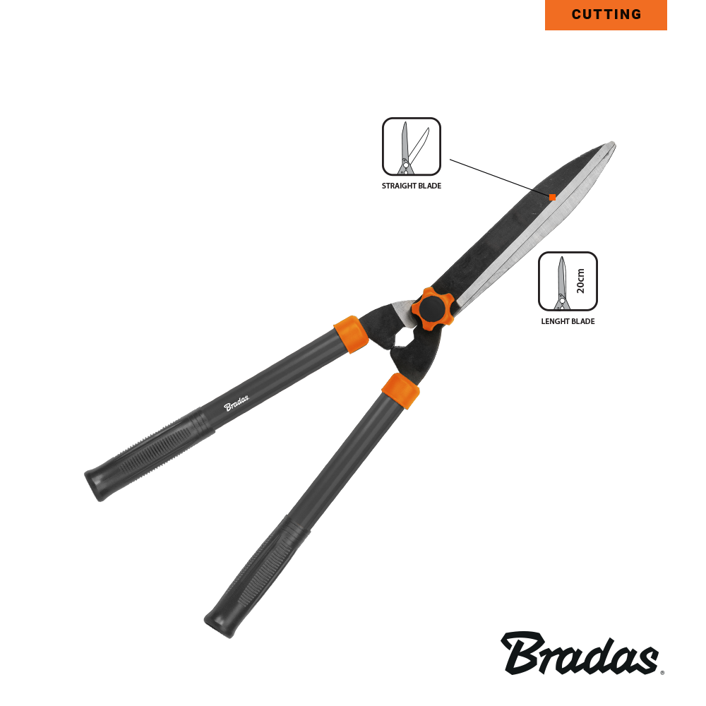 Grasschaar 13 cm met draaibare kop 360 graden