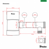 Bradas regentonautomaat met technische specificaties