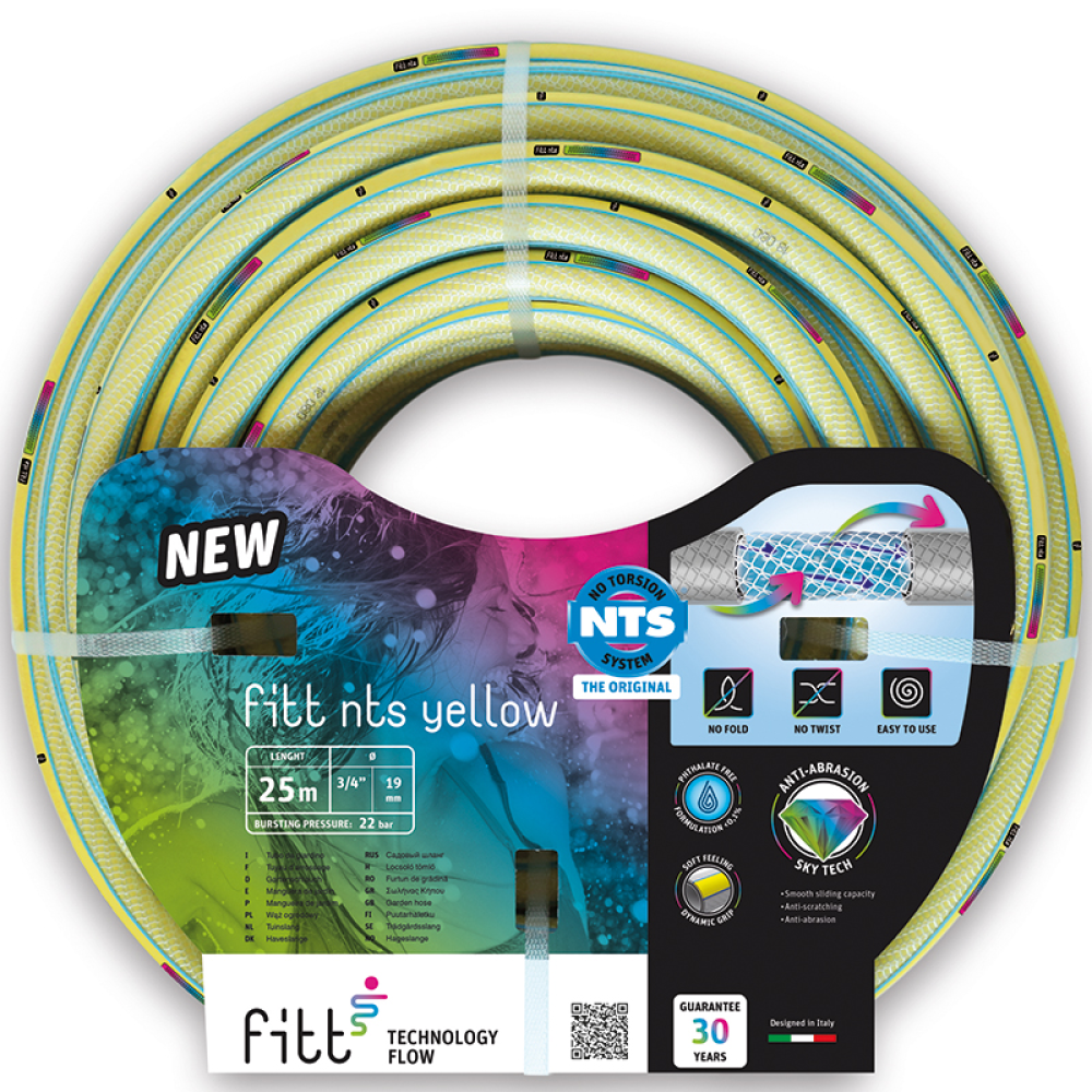 Fitt tuinslang 12.5 mm geel met NTS