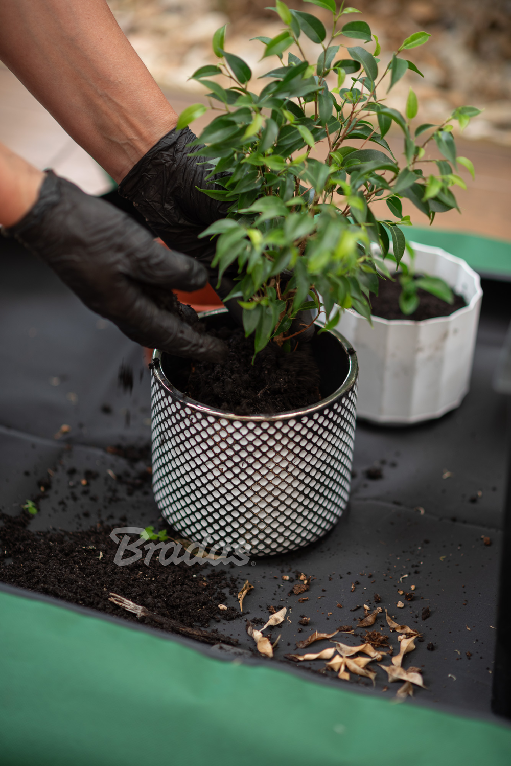 Bradas plant repotting mat compact opgevouwen