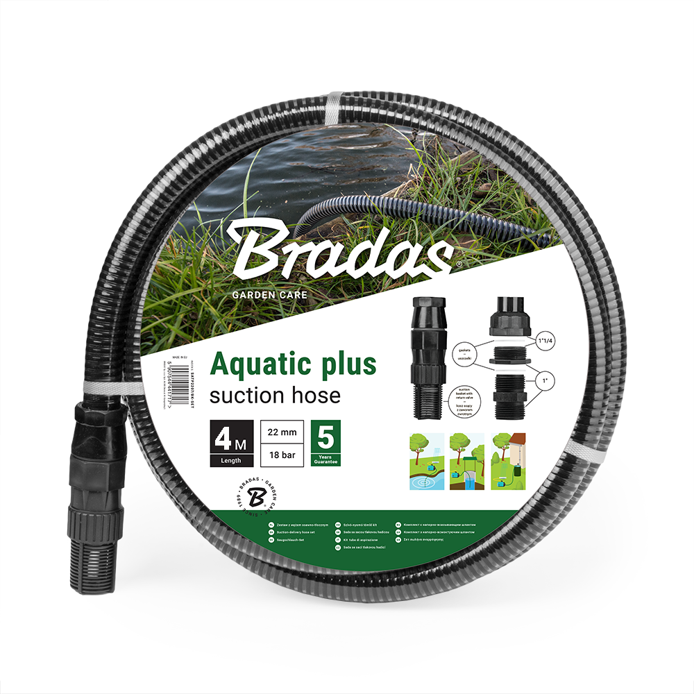 Zwarte PVC aanzuigslang voor pomp en hydrofoor