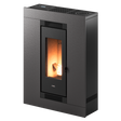Cadel Luce Plus 8,5kW zwarte pelletkachel met Slim-behuizing en flexibele luchtkanaalopties, geschikt voor ruimtes tot 92 m².