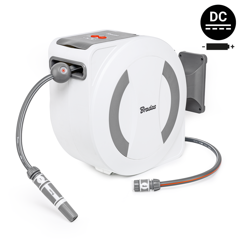 Bradas White Line elektrische wandslangenbox met 30m tuinslang