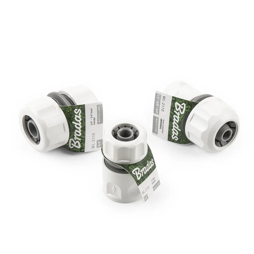 Detail van de Bradas WHITE LINE 13 mm (1/2") Koppeling met stopfunctie.
