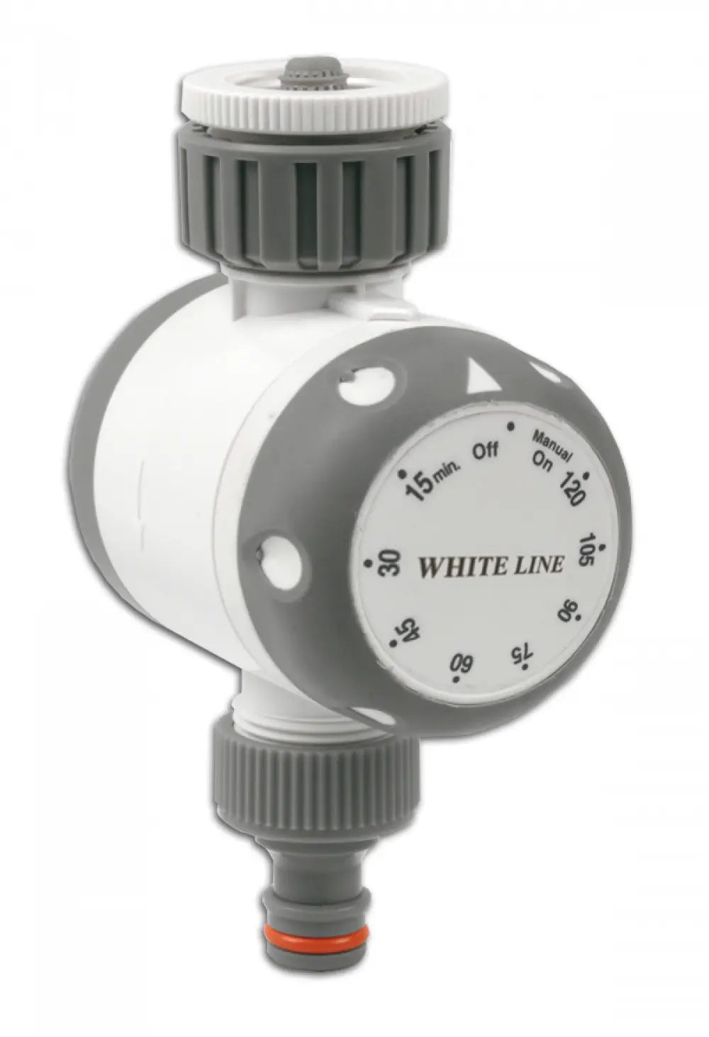 Bradas WHITE LINE Mechanische Watertimer met zachte draaiknop en kranenaansluitingen.