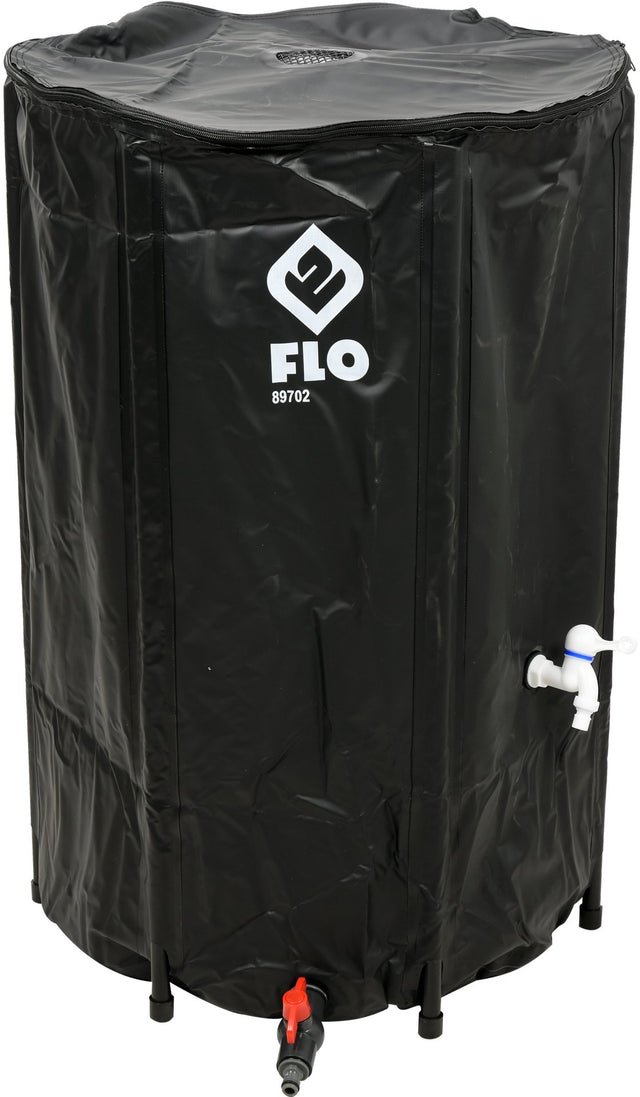 Flo inklapbare regenton 250 liter van PVC in tuin