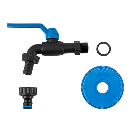 Bradas Set IBC S60x6 Kraan zwart Nylon 19 mm (3/4") Buitendraad voor 5/8" Slang + Nippel Bradas