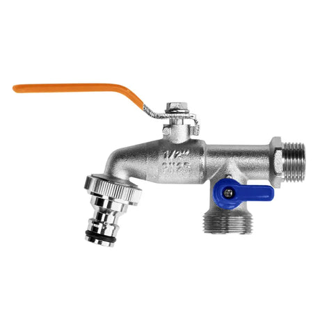 Bradas Kogelkraan 1/2" met 2 x 3/4" Uitgang | Efficiënte Waterregelaar | Installatie-shop.nl