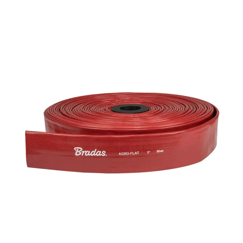 Bradas Platte Slang  AGRO-FLAT W.P.7 / B.P.21 Bar 3" / 50m ROOD