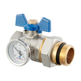 Installatiekogelklep messing vernikkeld DN25