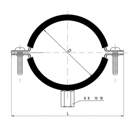 Schematische weergave buisklem Diamond