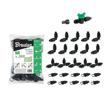 Bradas QJ koppelingen- en accessoireset voor druppelleiding 16mm