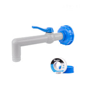 Bradas Set met Witte PP 90 Graden Kraan en IBC S60x6 Adapter voor 25 mm Slang.