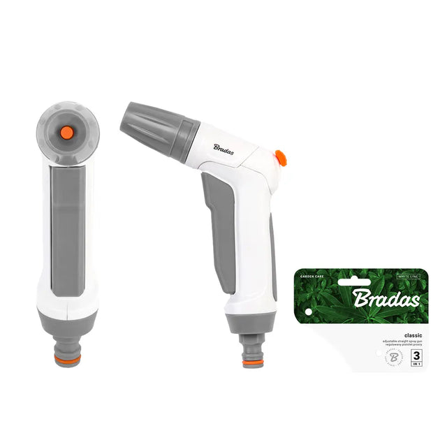 Bradas WHITE LINE Classic Verstelbare Spuitpistool met gepatenteerde waterstroomregeling.