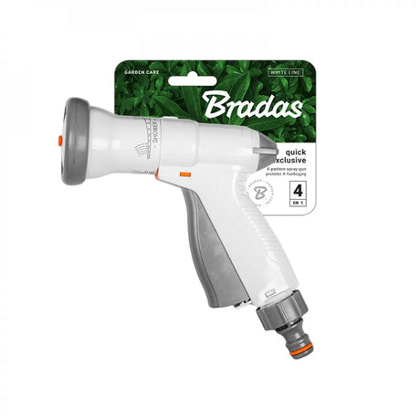 Detail van de Bradas WHITE LINE Spuitpistool met instelbare waterstroom en eenhandige bediening.