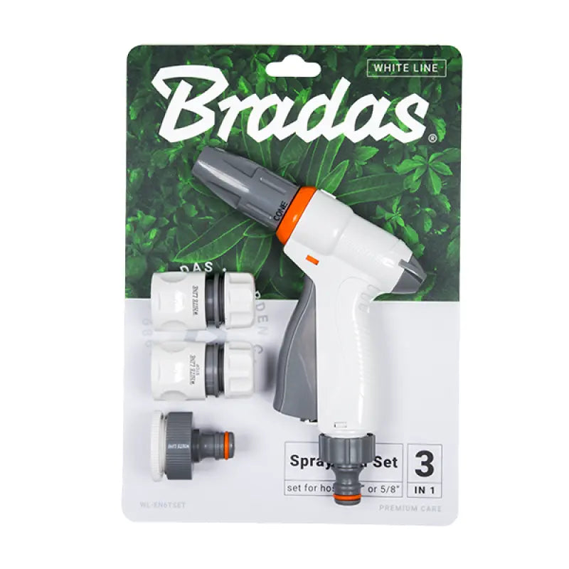 Bradas WHITE LINE Spuitpistool Set – Verstelbaar, 3 sproeipatronen, Hoogwaardig ABS Bradas