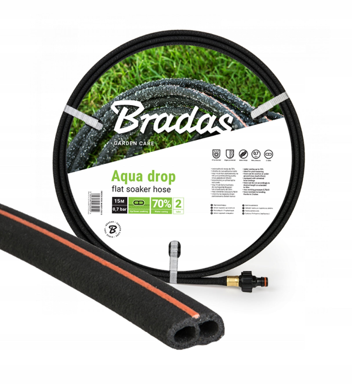 Platte Bradas Zweetslang 15 meter