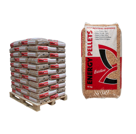 Gehele pallet met 66 zakken houtpellets