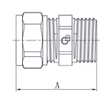Messing PEX-AL-PEX koppeling 32 mm met klemverbinding