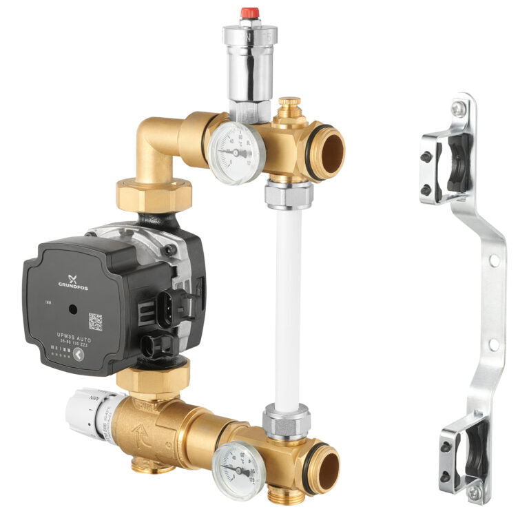 Diamond menggroep voor vloerverwarming met Grundfos circulatiepomp