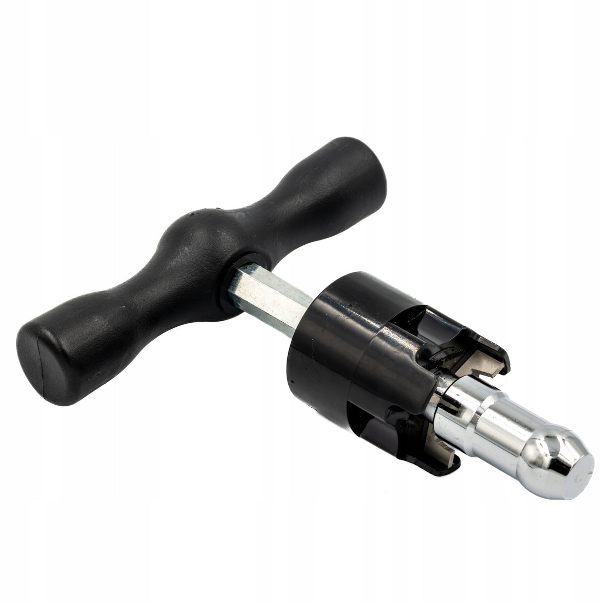 Nauwkeurige metalen kalibrator voor 20 mm PEX buizen, inclusief ontbramer voor het creëren van strakke en betrouwbare verbindingen.